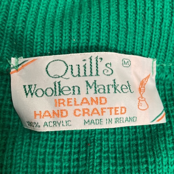 Quill’s Woollen Market Green V Neck Pullover, Size M, 100% Acrylic, NEW - Picture 6 of 7